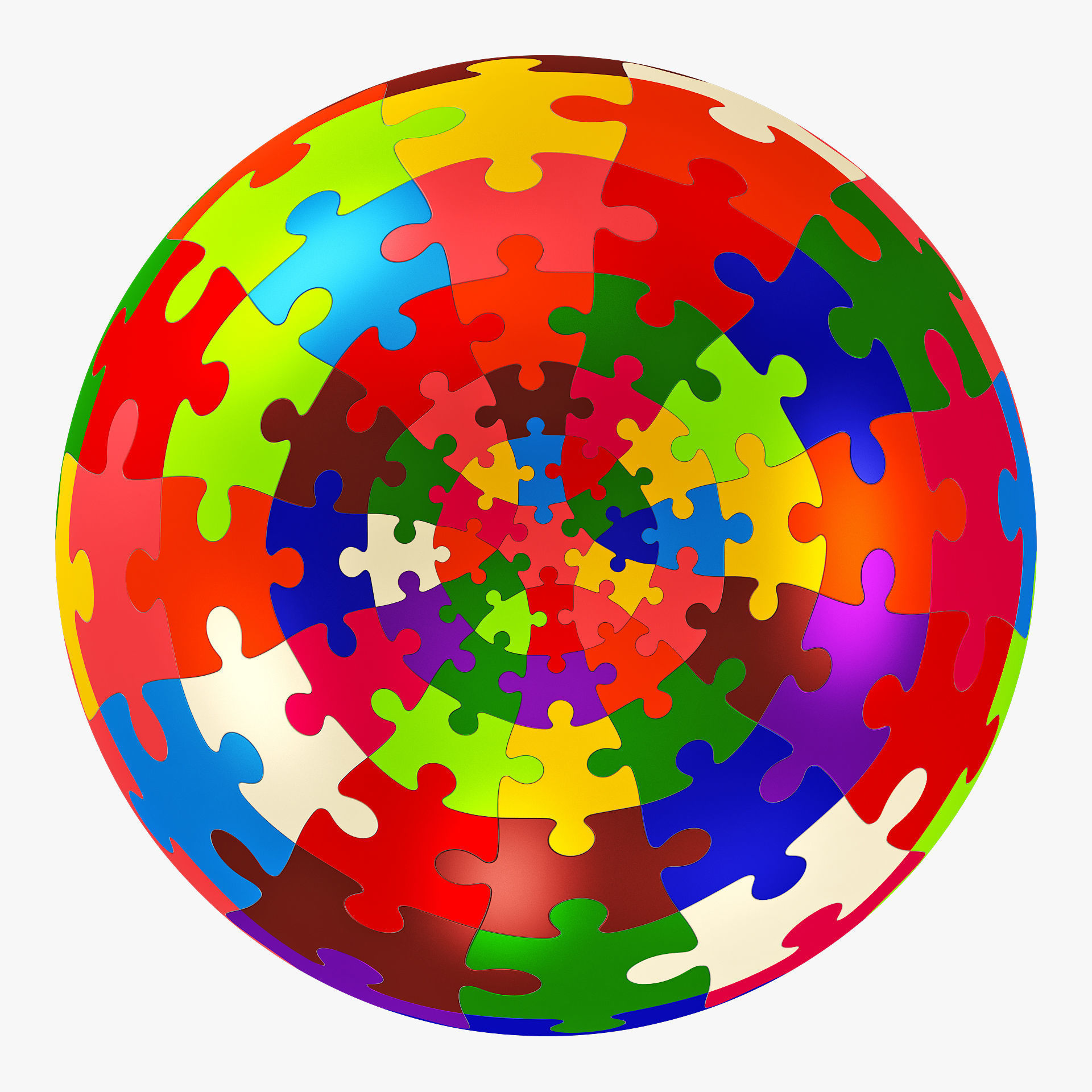 Colored Sphere Puzzle v 1 3D model_3