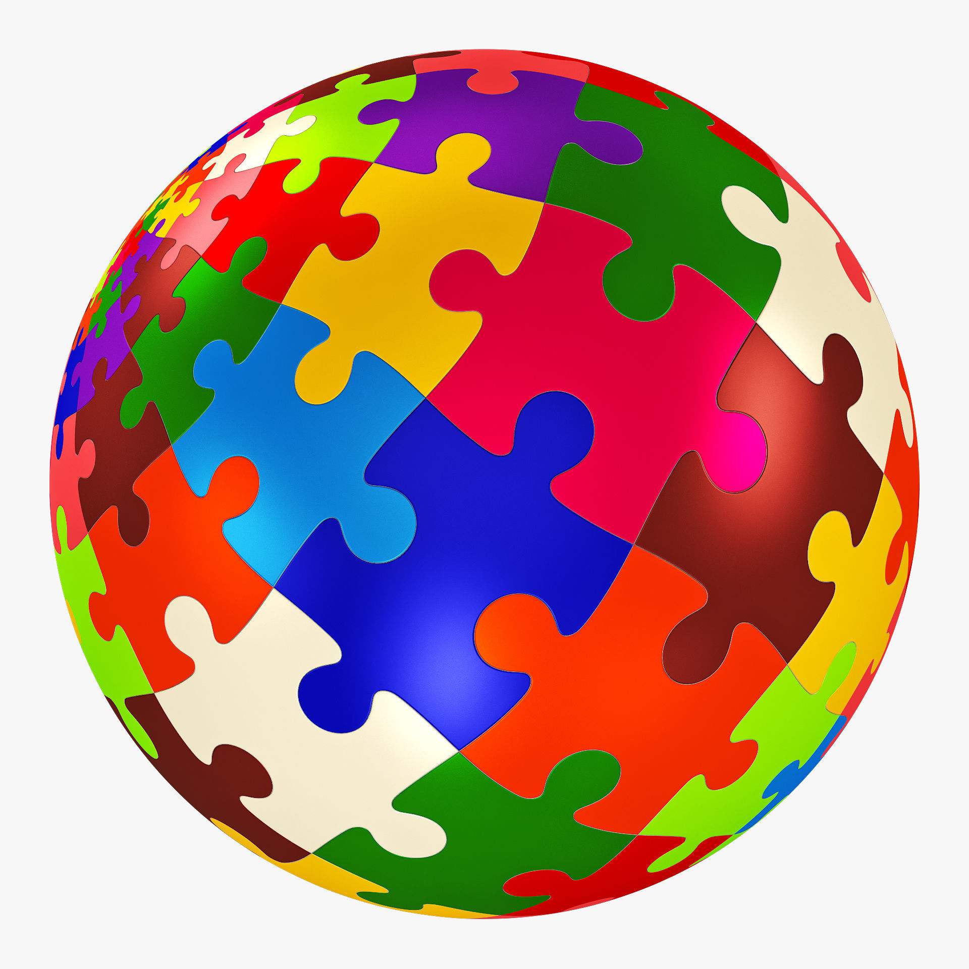 Colored Sphere Puzzle v 1 3D model_6