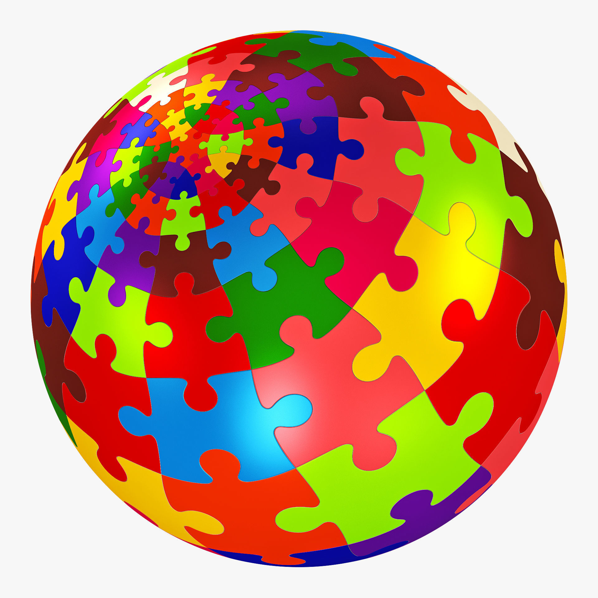Colored Sphere Puzzle v 1 3D model_2