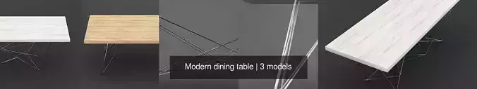 Modern dining table 3D Model Collection