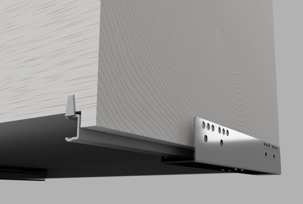 Modern credenza with 4 drawers and marble top chest of drawers 3D model_4