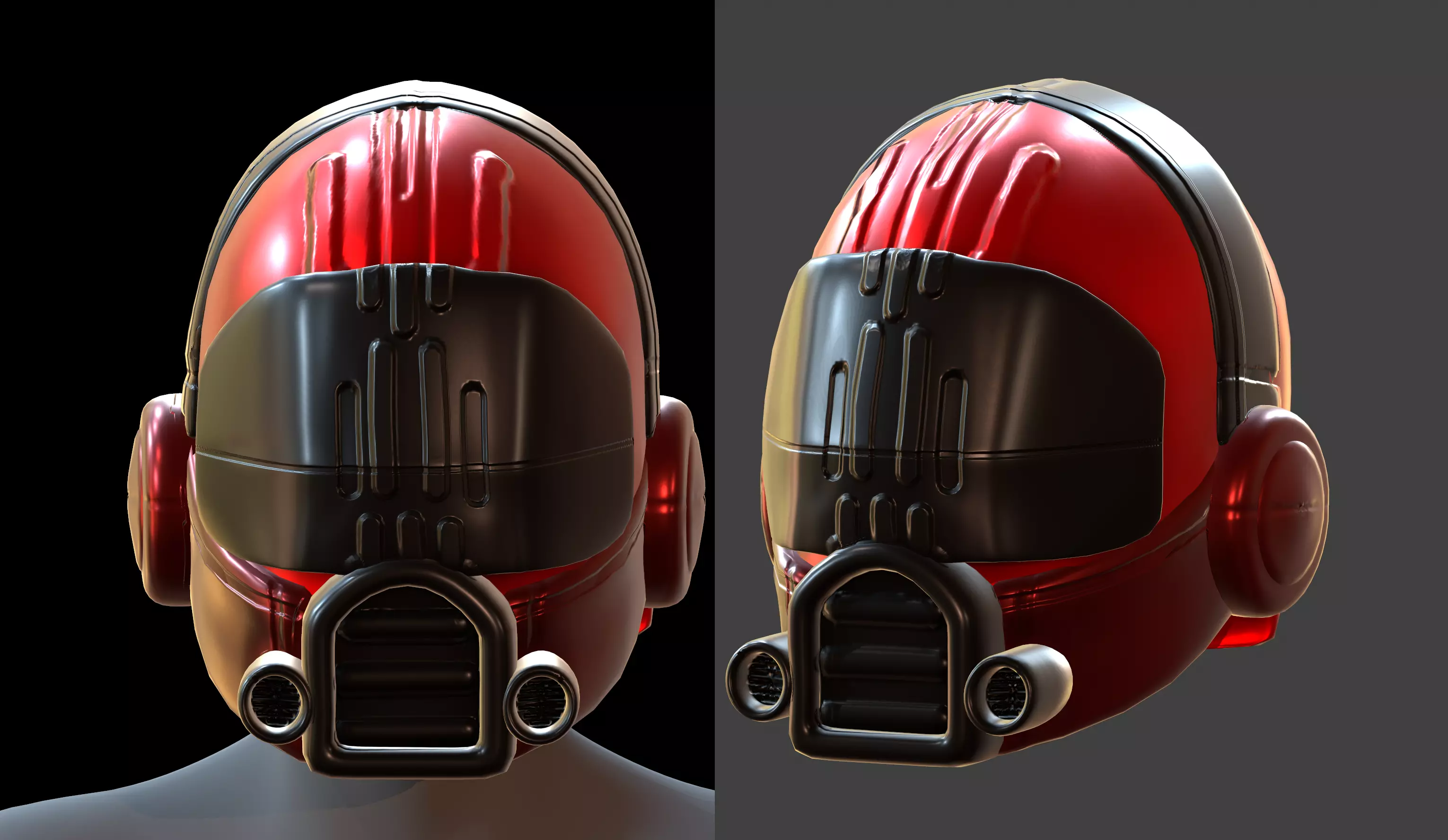 Helmet plastic mask Low-poly 3D model Low-poly 3D model Low-poly 3D model
