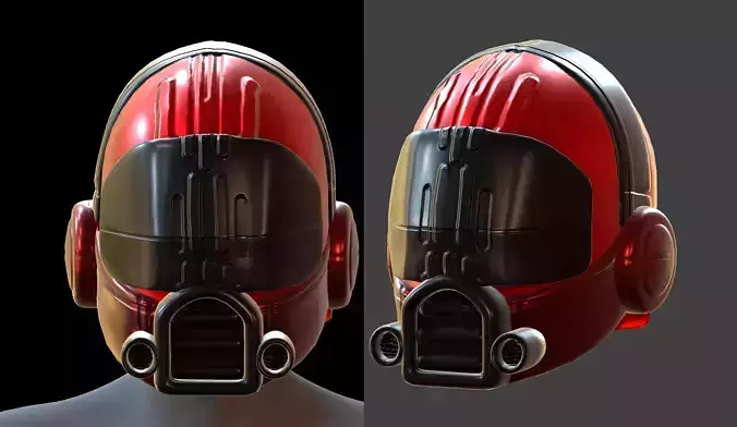 Helmet plastic mask Low-poly 3D model Low-poly 3D model