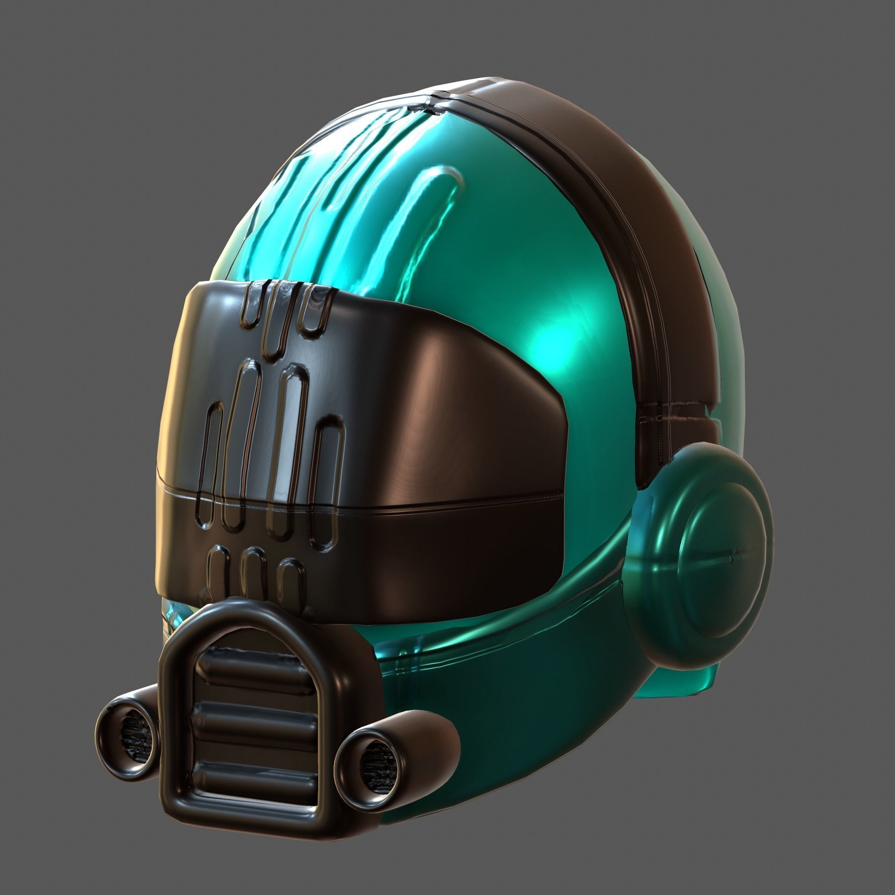 Helmet plastic mask protection Low-poly 3D model Low-poly 3D model_2