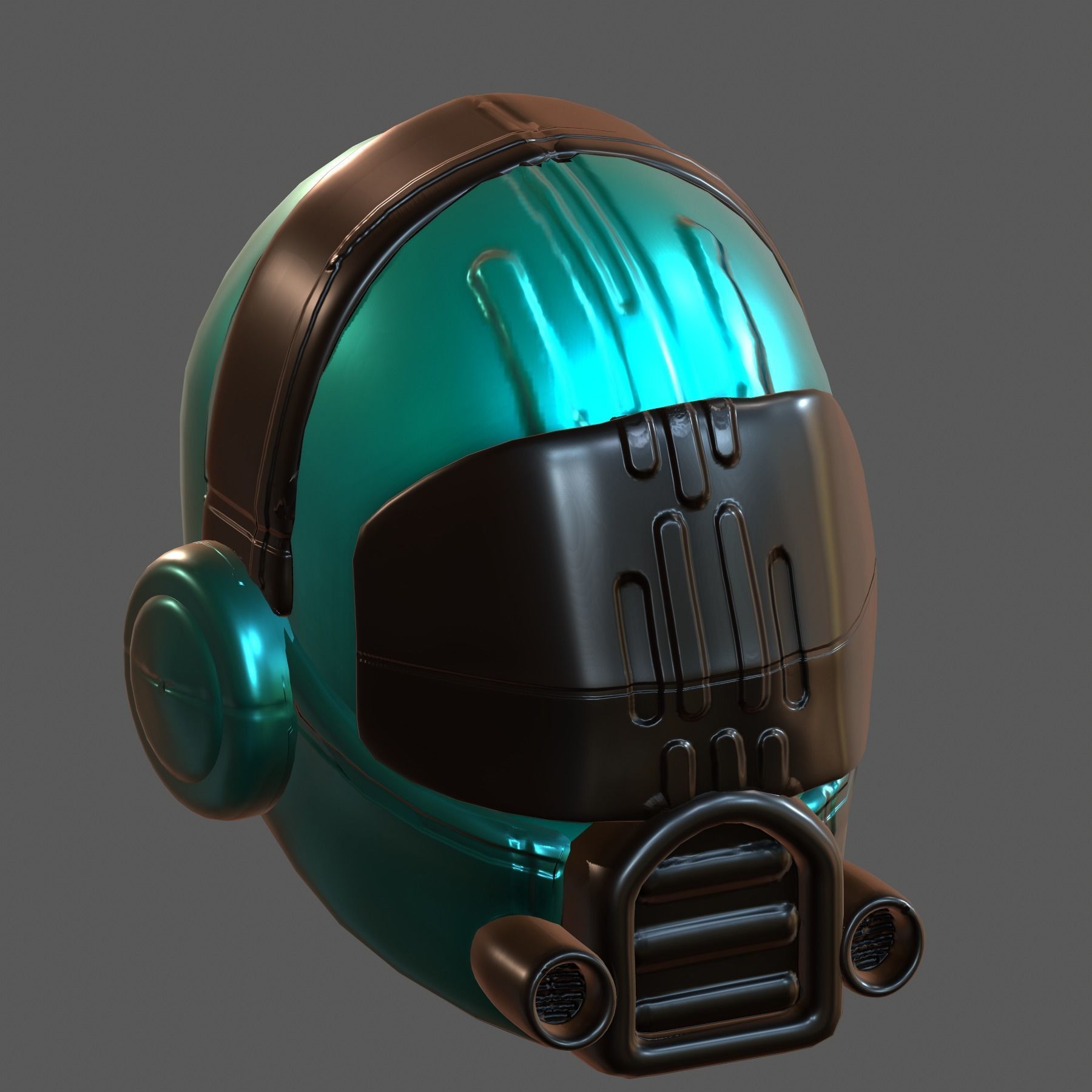 Helmet plastic mask protection Low-poly 3D model Low-poly 3D model_4