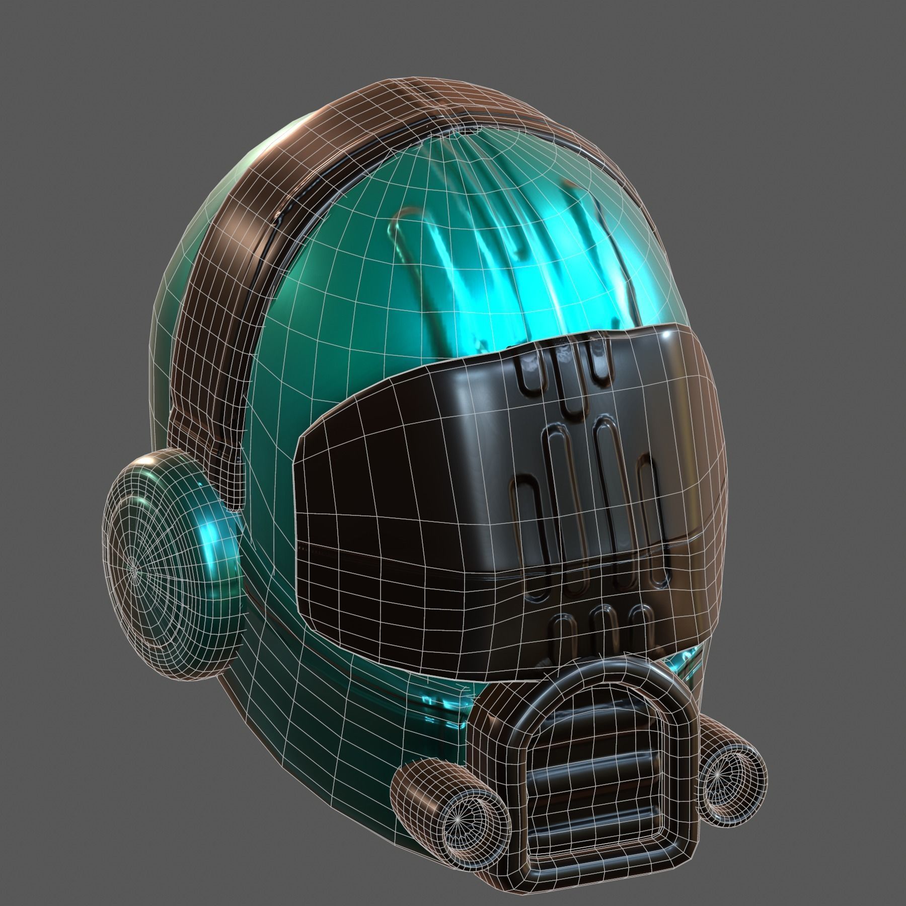 Helmet plastic mask protection Low-poly 3D model Low-poly 3D model_5