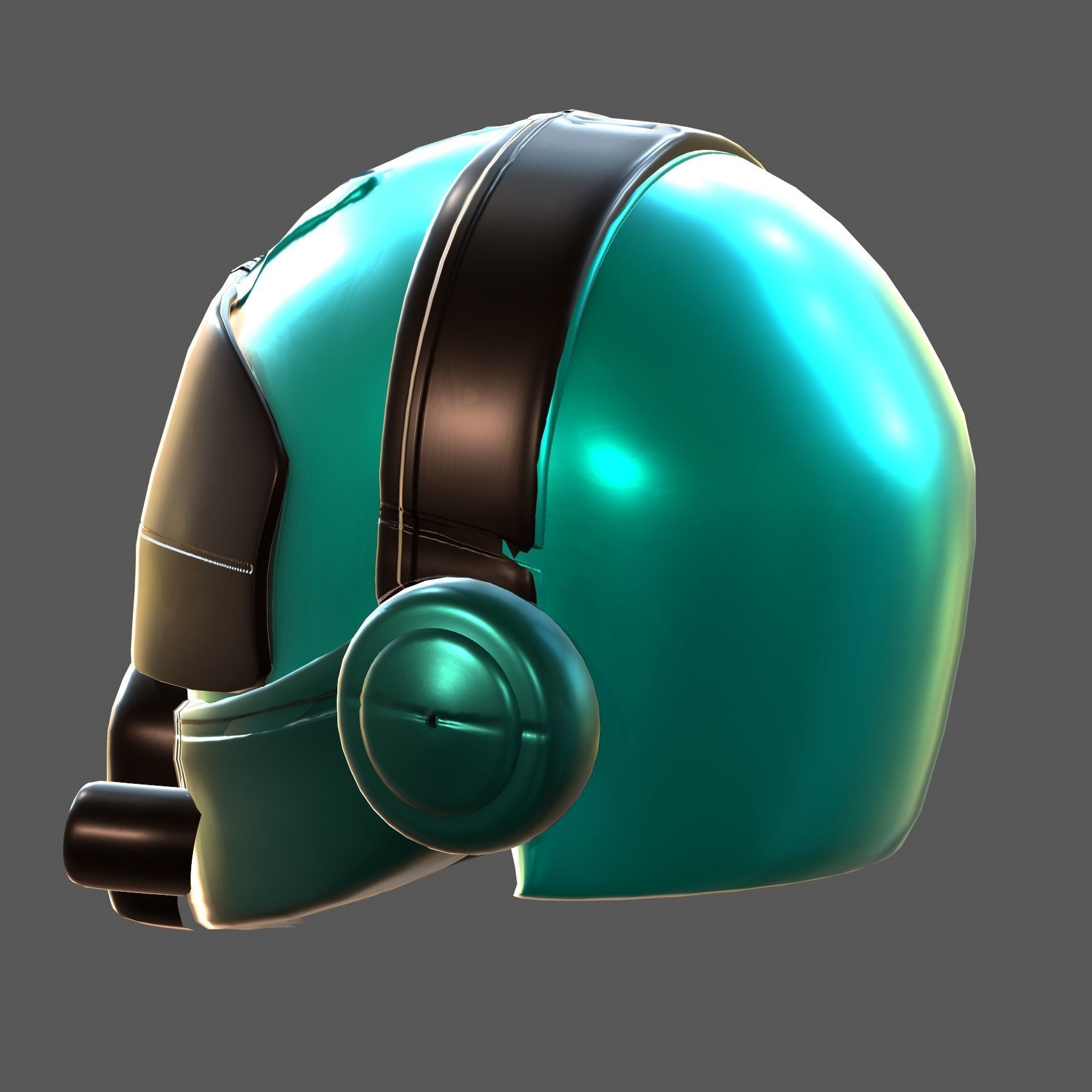 Helmet plastic mask protection Low-poly 3D model Low-poly 3D model_3