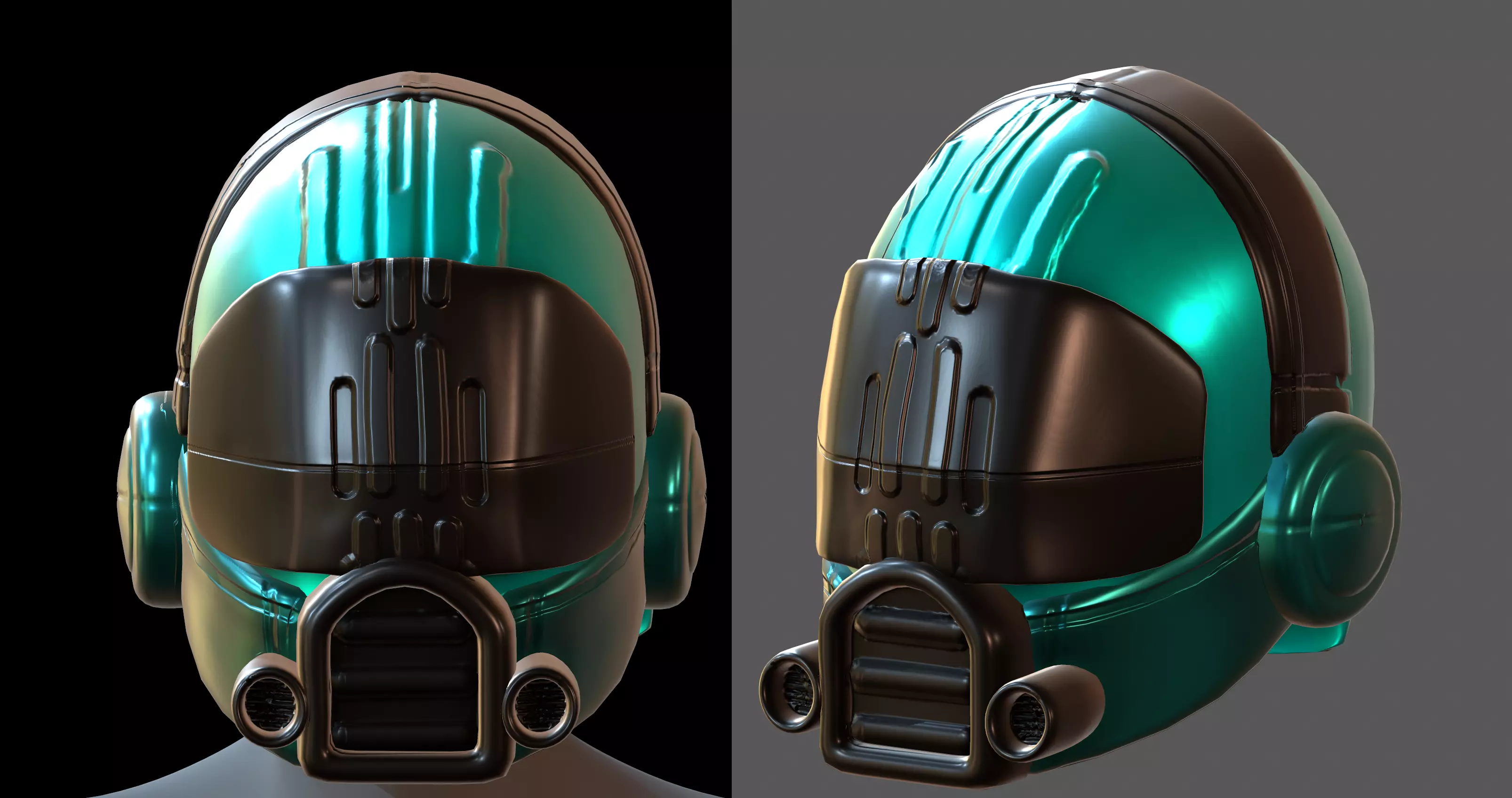 Helmet plastic mask protection Low-poly 3D model Low-poly 3D model_0