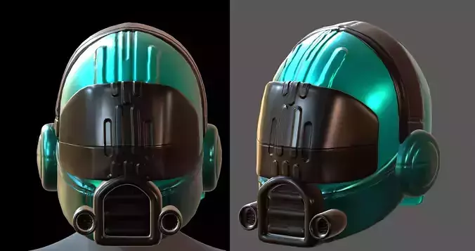 Helmet plastic mask protection Low-poly 3D model