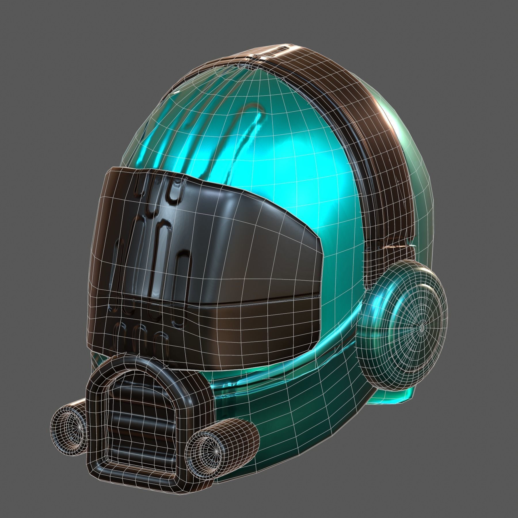 Helmet plastic mask protection Low-poly 3D model Low-poly 3D model_6