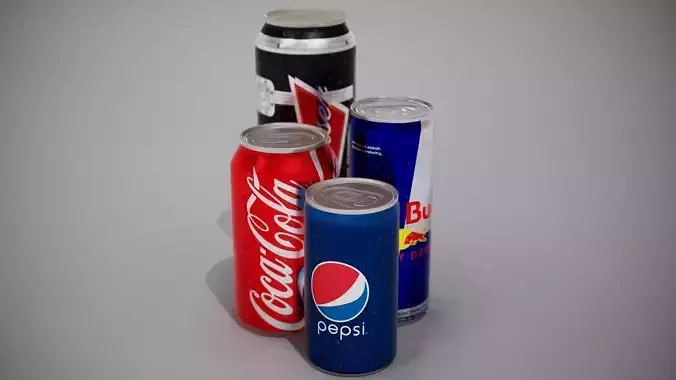Beverage Cans Low-poly 3D model