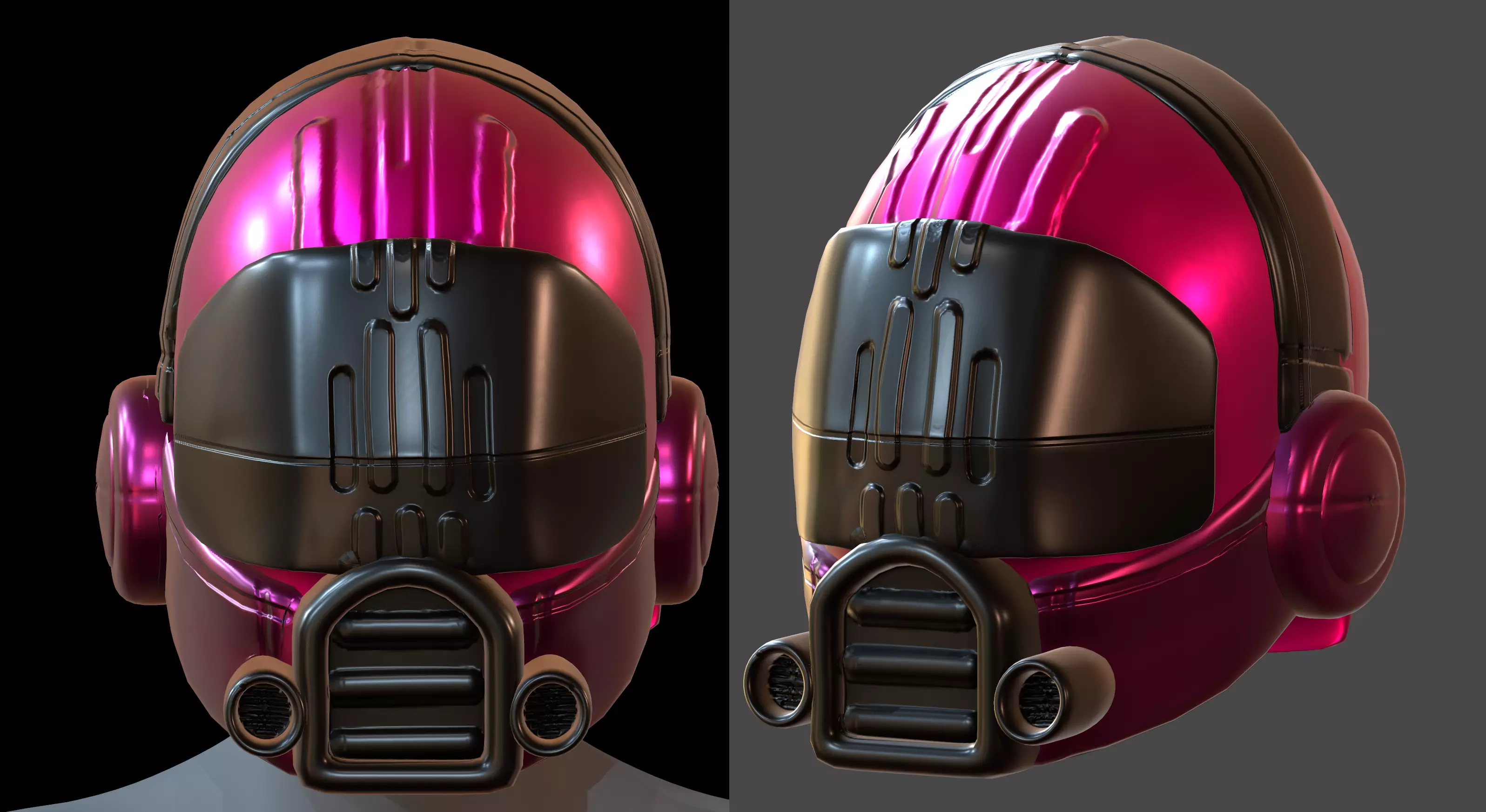 Gas mask helmet 3d model scifi Low-poly Low-poly 3D model