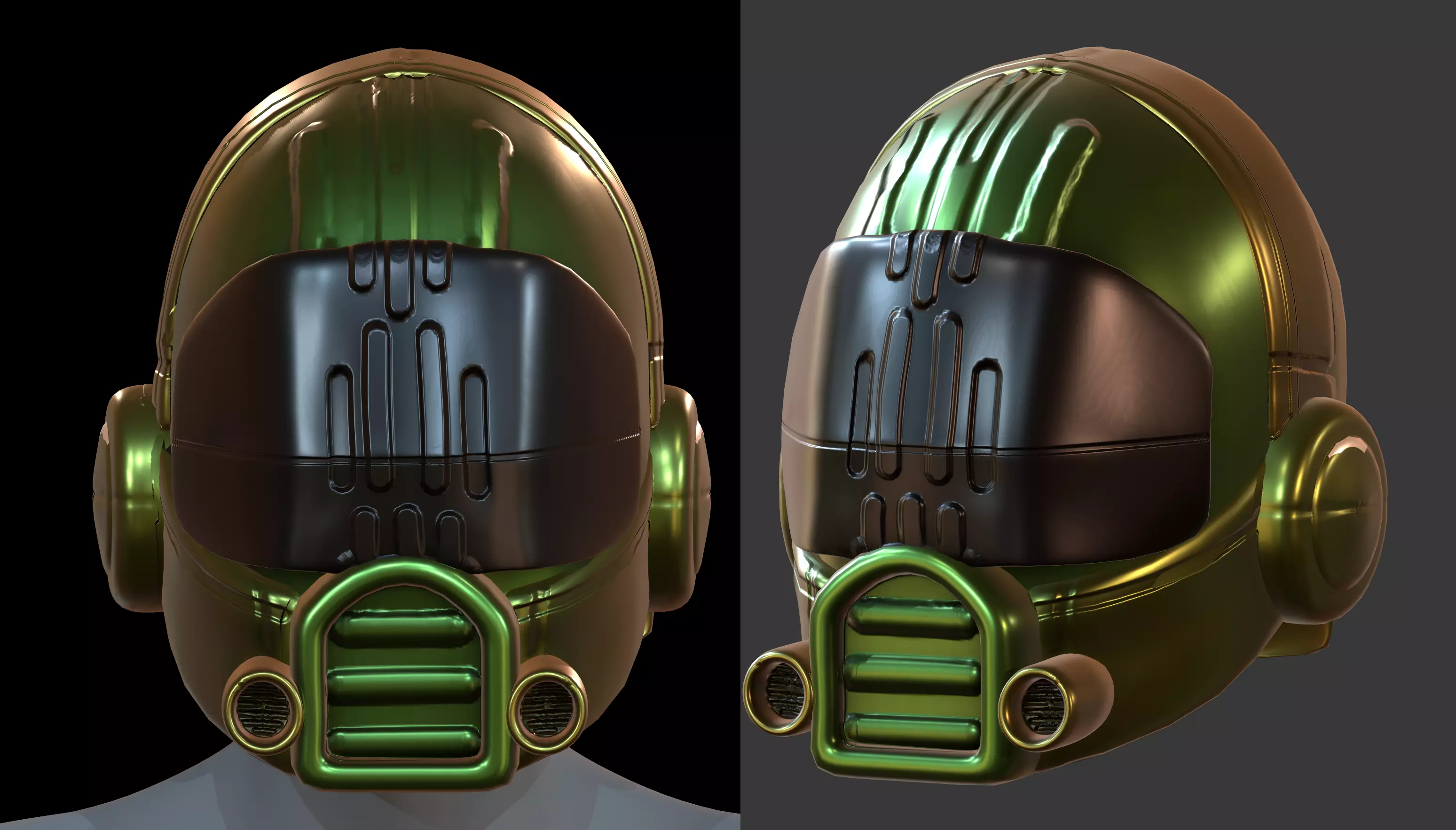 Gas mask helmet 3d model scifi Low-poly Low-poly 3D model