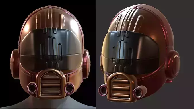 Gas mask helmet 3d model scifi Low-poly 0