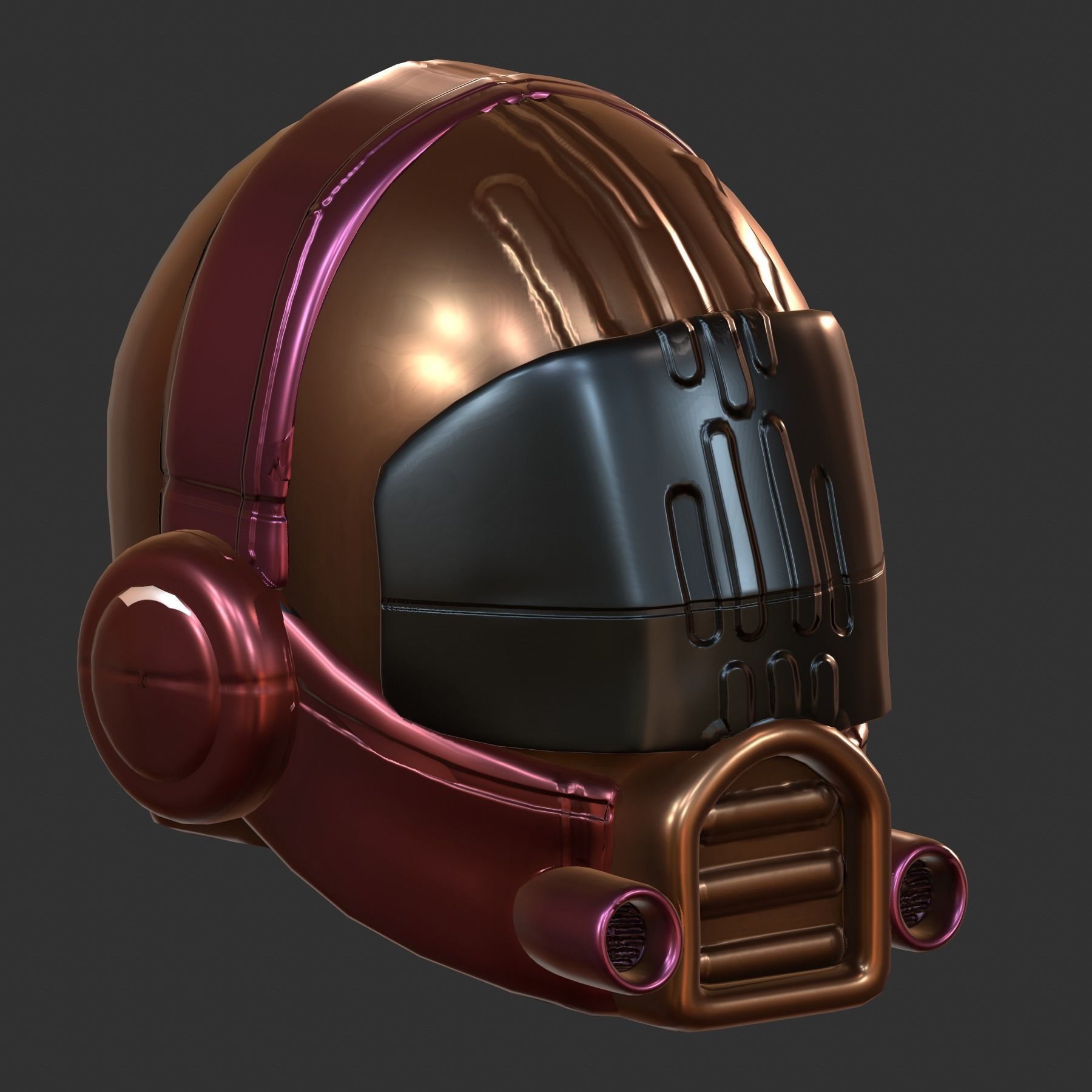 Gas mask helmet 3d model scifi Low-poly 0 Low-poly 3D model_4