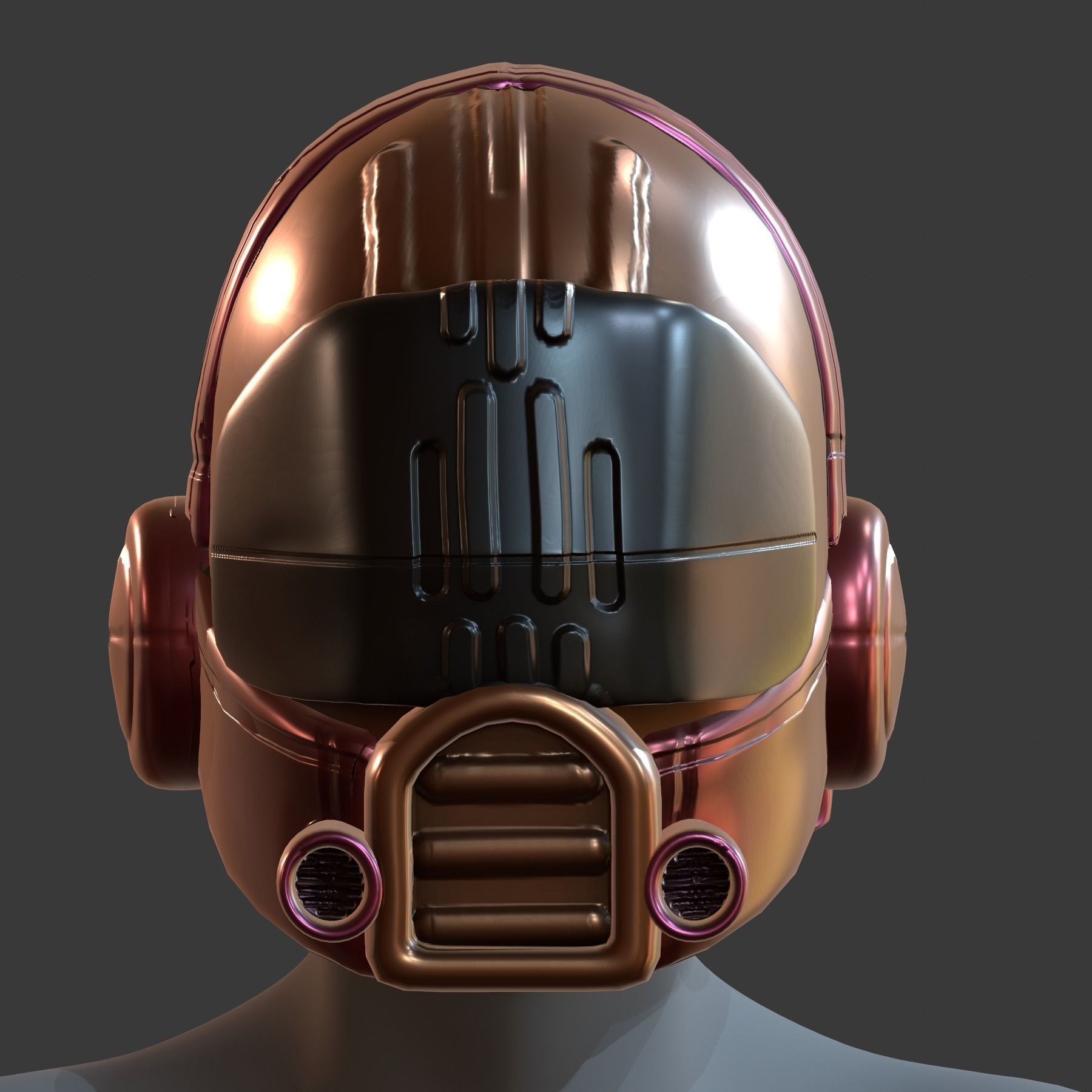 Gas mask helmet 3d model scifi Low-poly 0 Low-poly 3D model_7