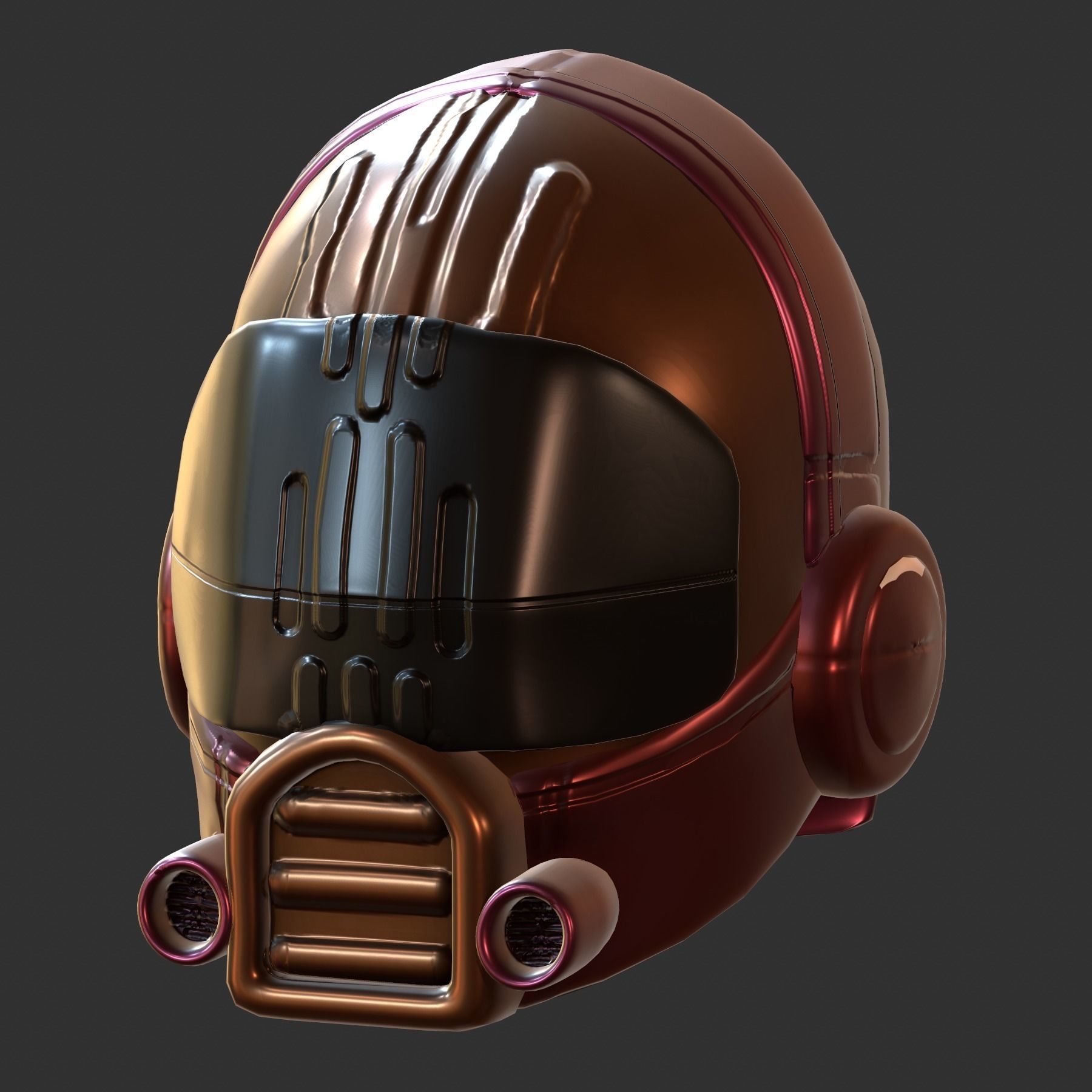 Gas mask helmet 3d model scifi Low-poly 0 Low-poly 3D model_3