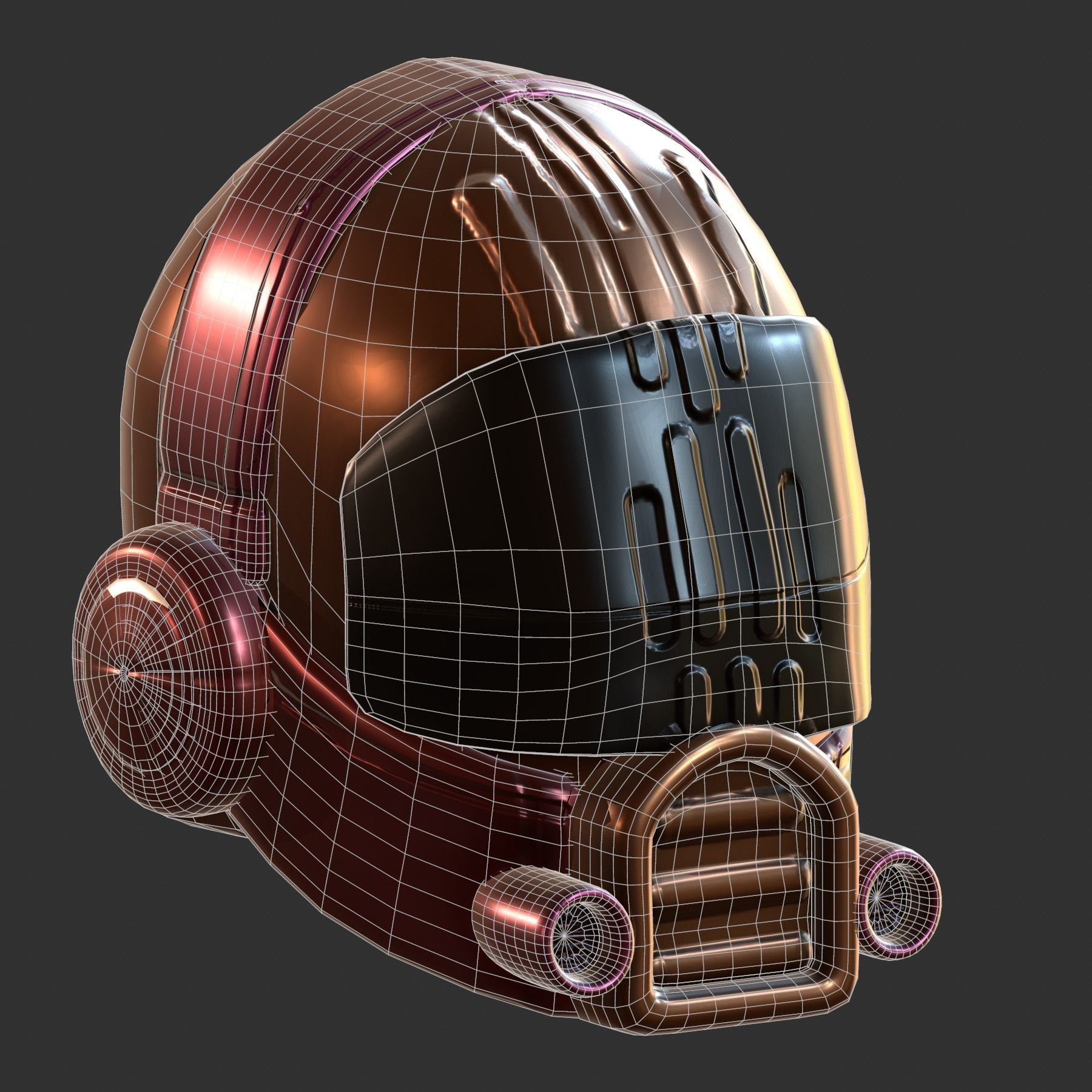 Gas mask helmet 3d model scifi Low-poly 0 Low-poly 3D model_8