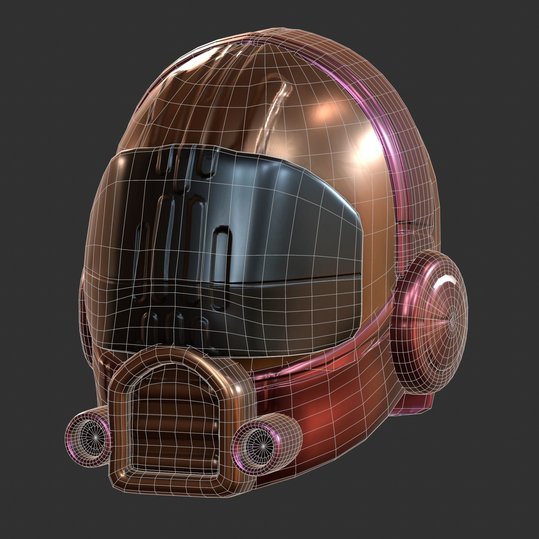 Gas mask helmet 3d model scifi Low-poly 0 Low-poly 3D model_6