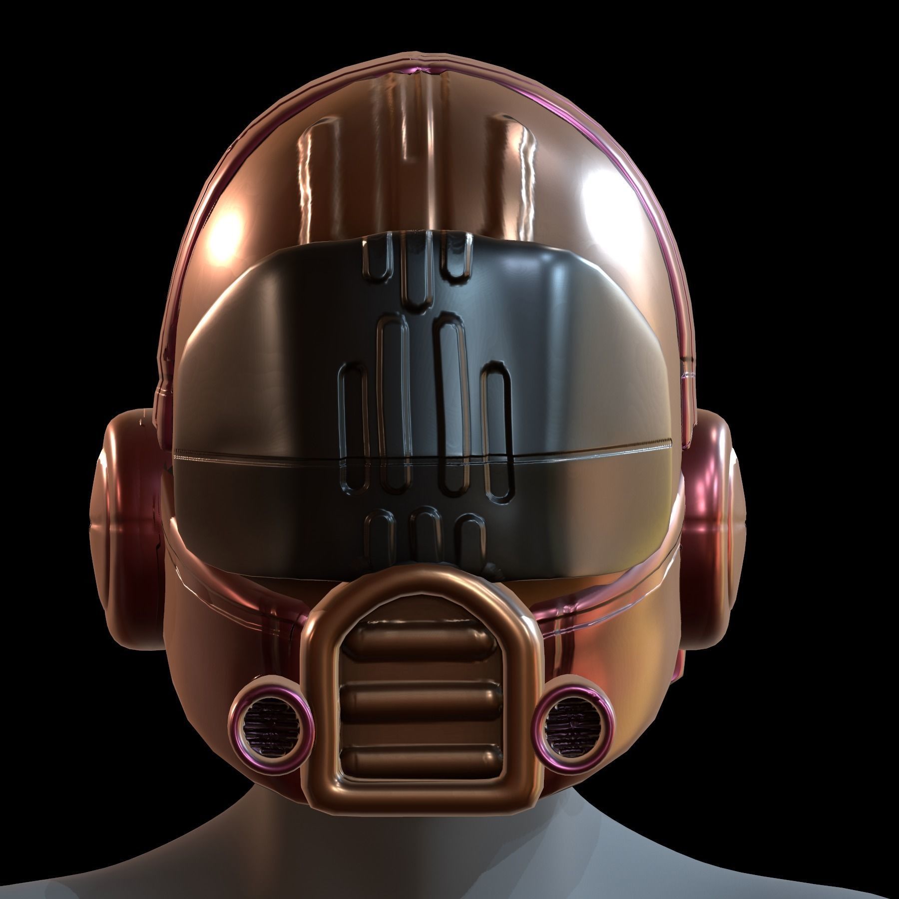 Gas mask helmet 3d model scifi Low-poly 0 Low-poly 3D model_1