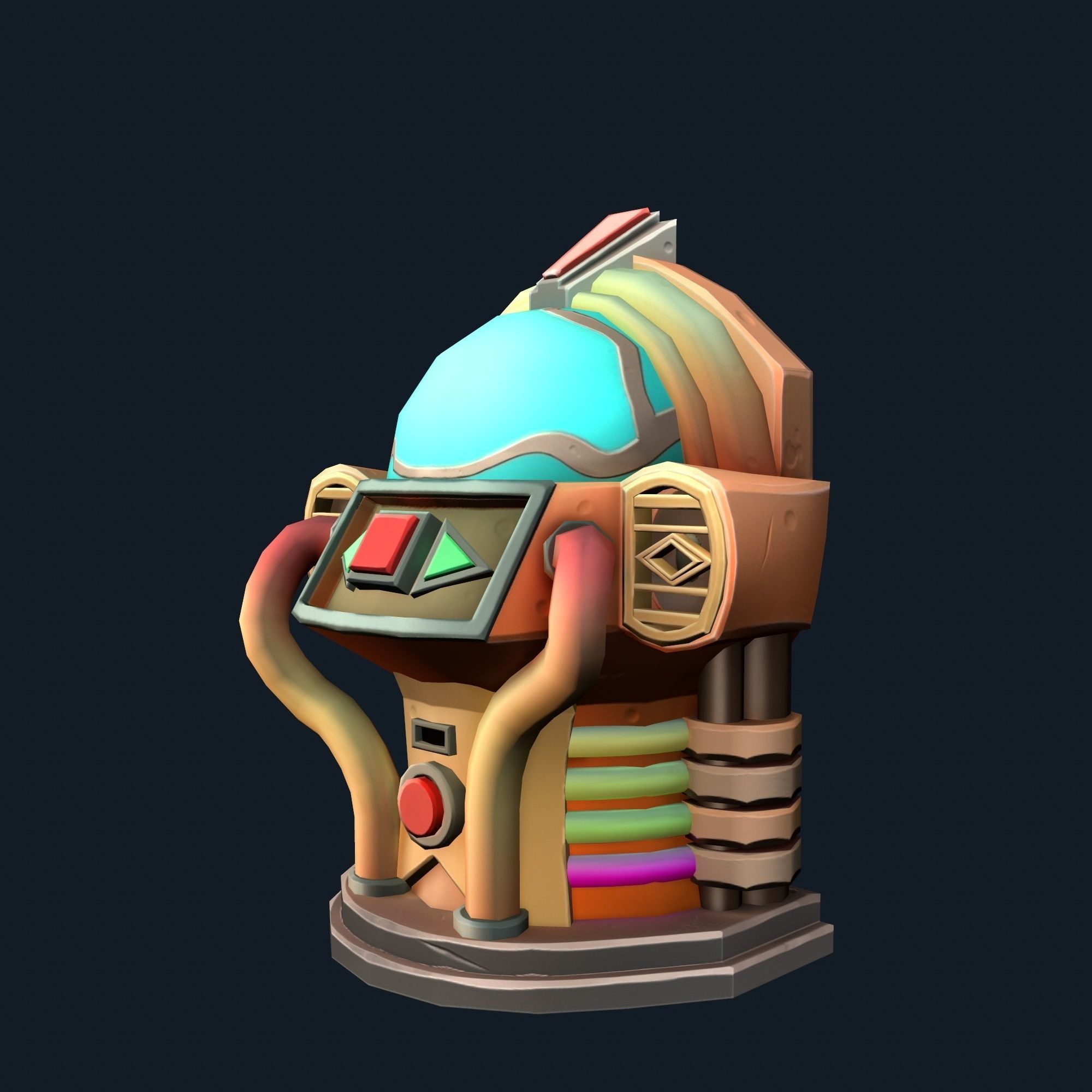 Stylized jukebox Low-poly 3D model_3