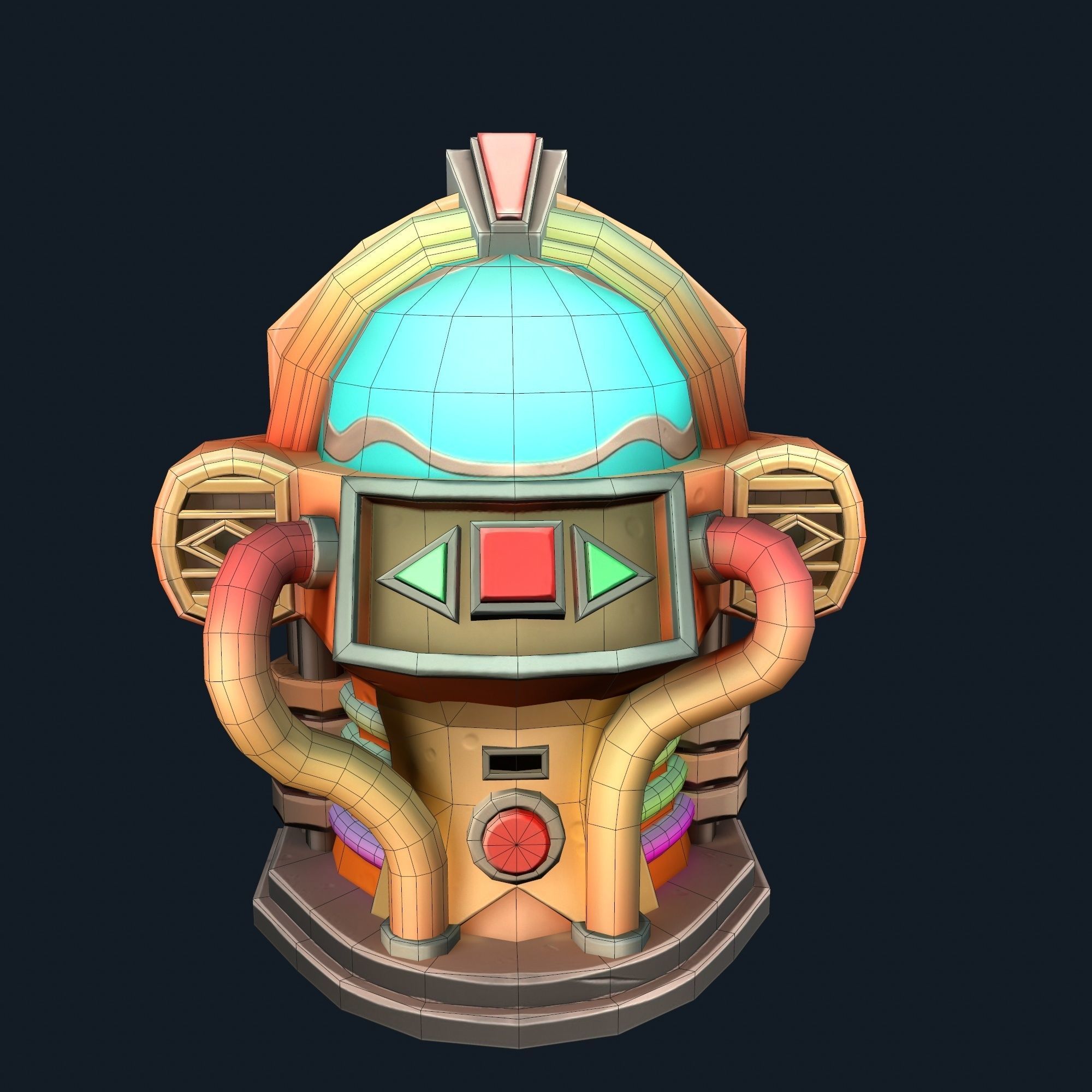 Stylized jukebox Low-poly 3D model_8
