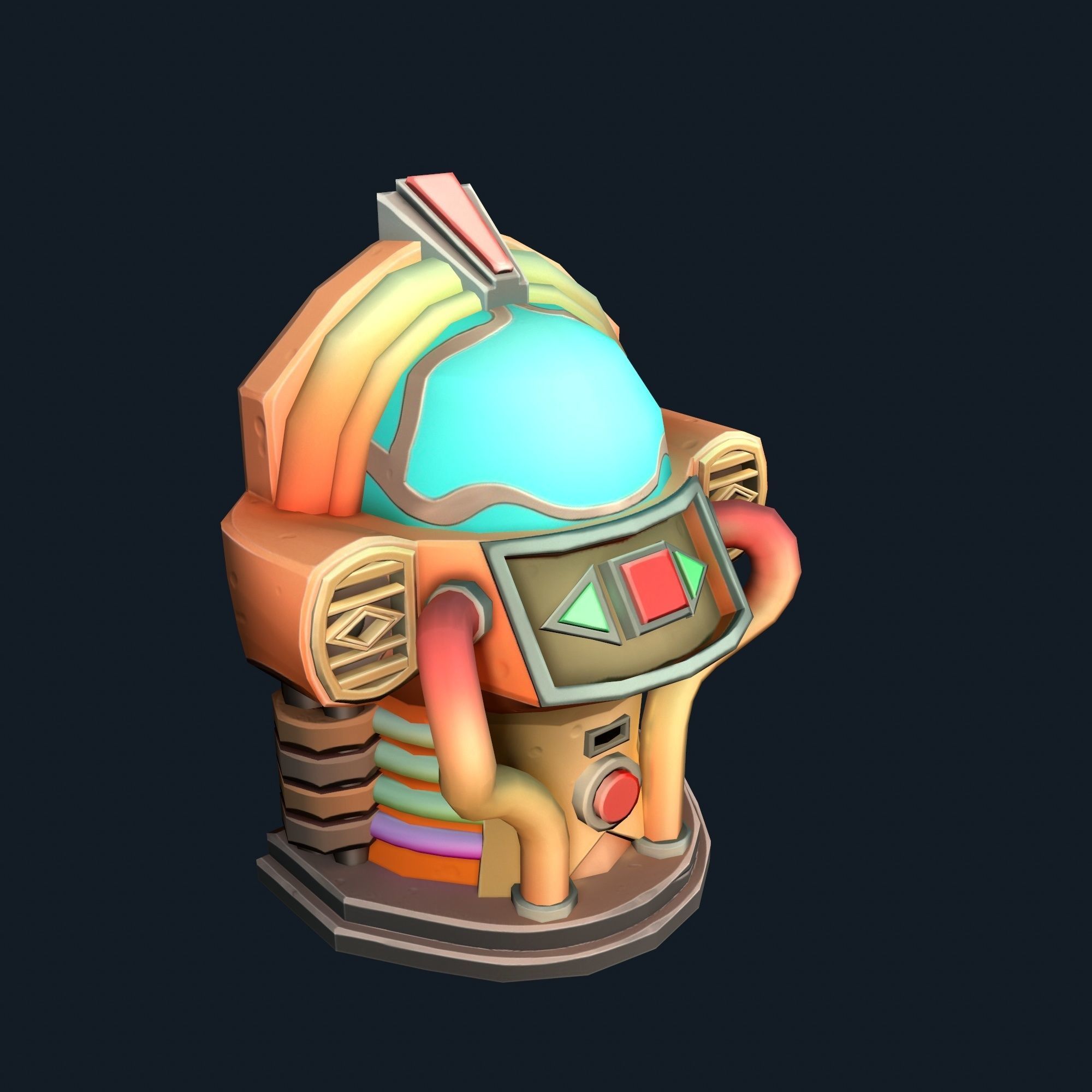 Stylized jukebox Low-poly 3D model_1