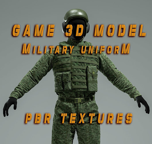 Military uniform Low-poly 3D model