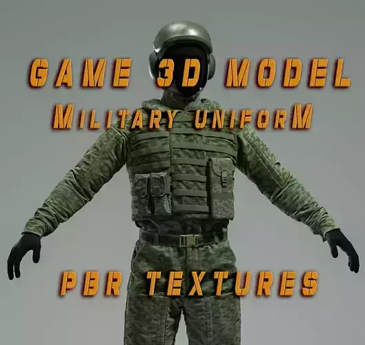 Military uniform Low-poly 3D model