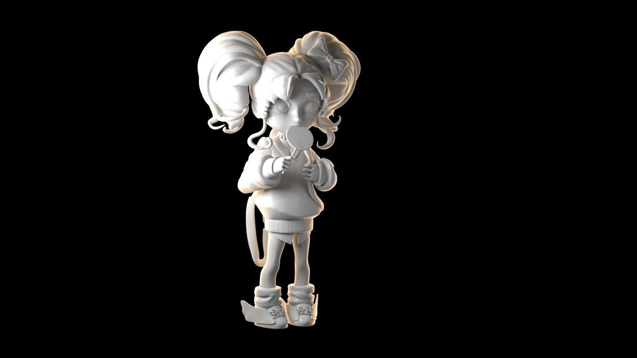 cute little girl 3D print model_1