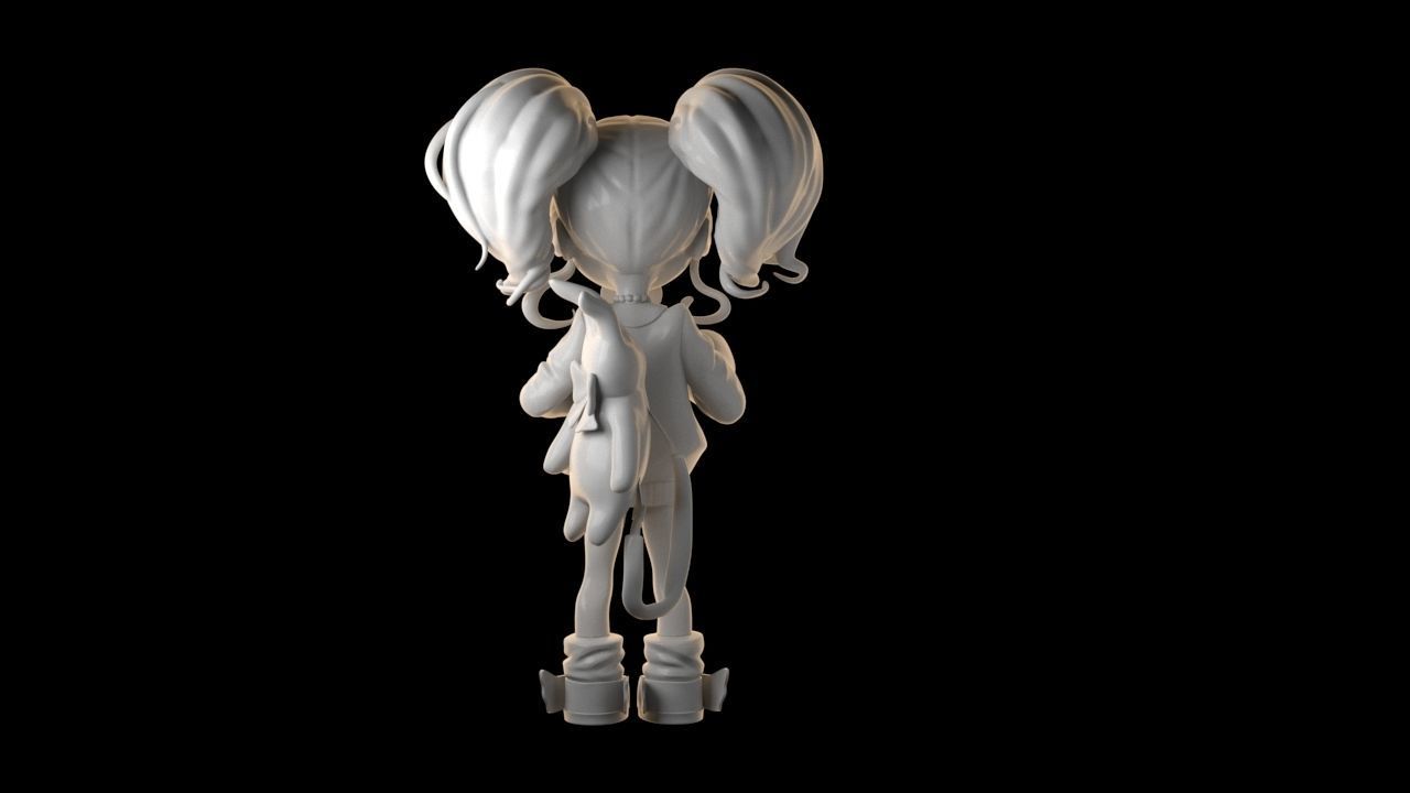 cute little girl 3D print model_5