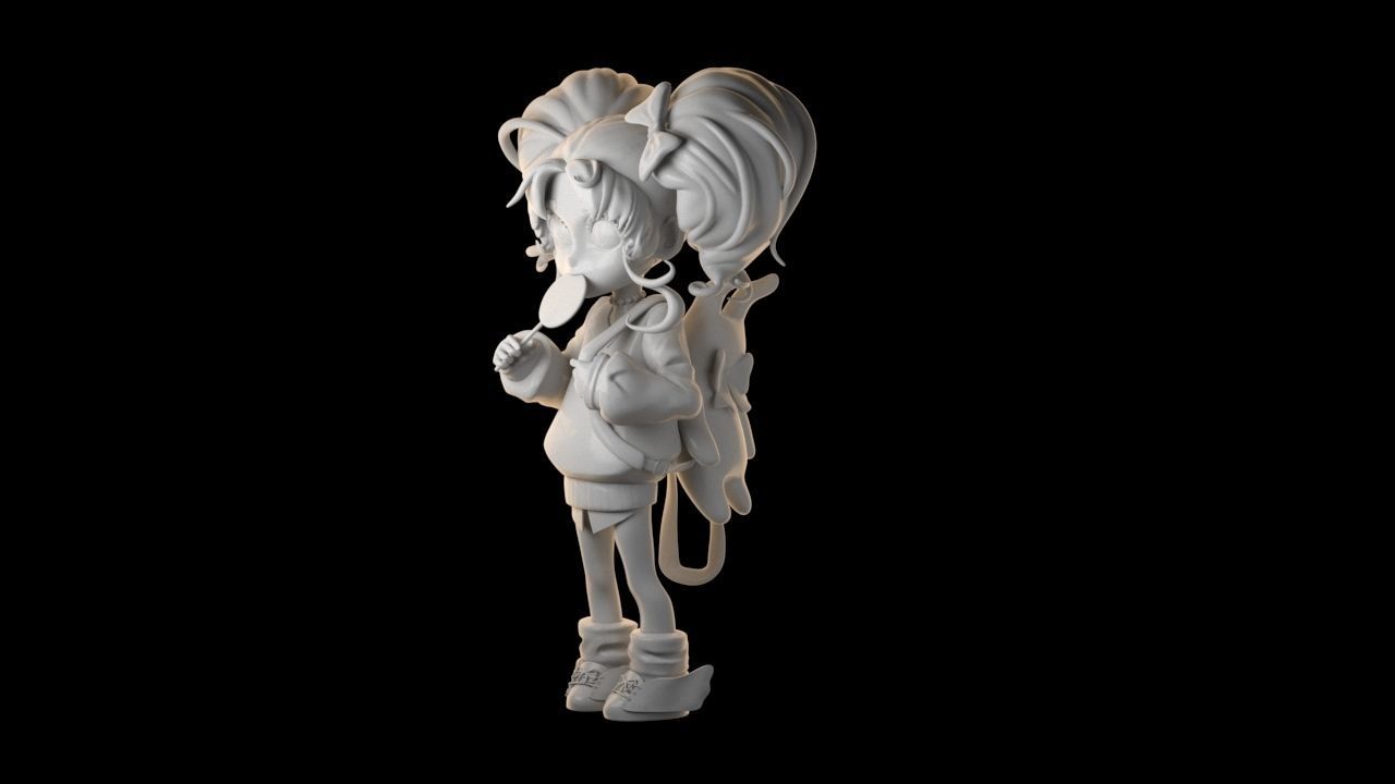 cute little girl 3D print model_3