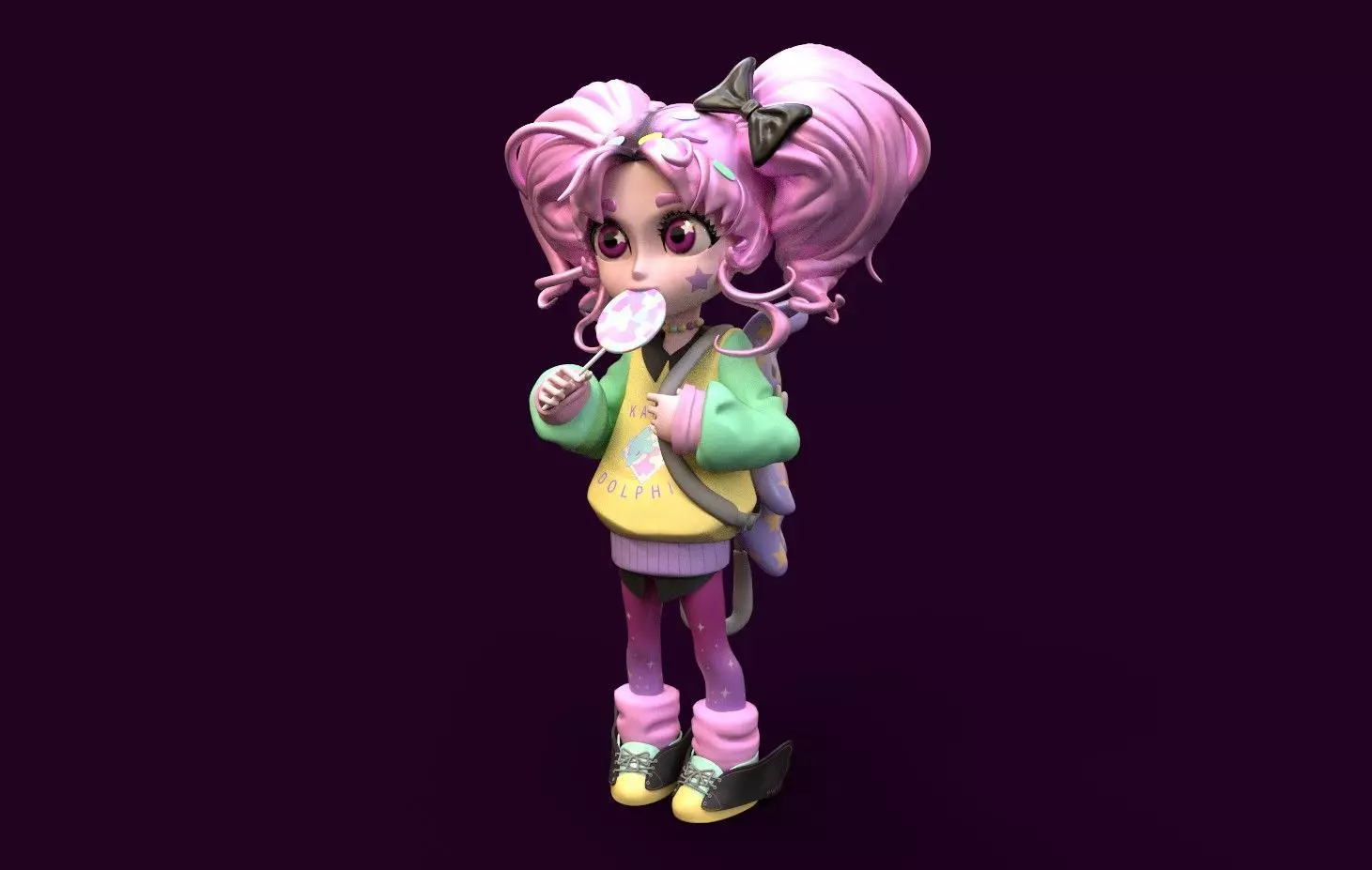 cute little girl 3D print model_0