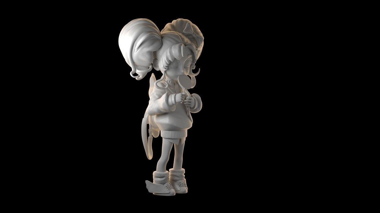 cute little girl 3D print model_7