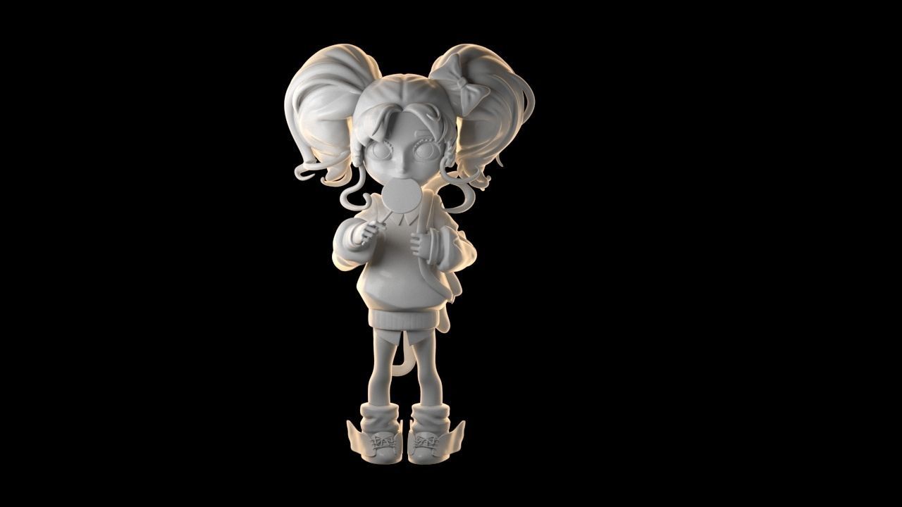 cute little girl 3D print model_2