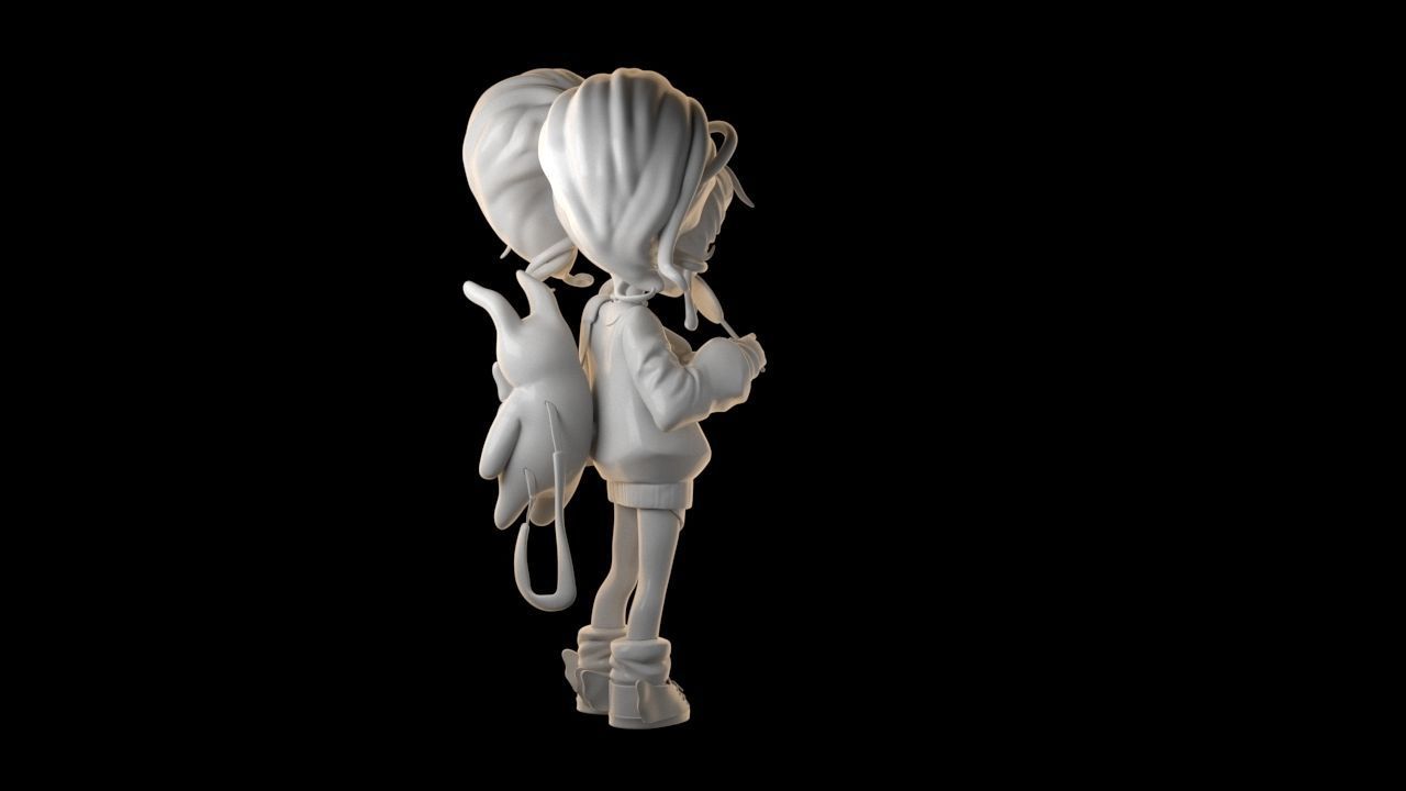 cute little girl 3D print model_6