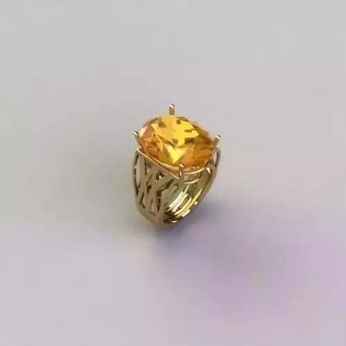 Gold citrine ring