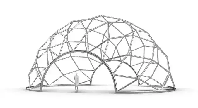 Diagonal Wireframe Dome Architectural Stand Alone Structure v1 3D model Diagonal Wireframe Dome Architectural Stand Alone Structure v1 3D model