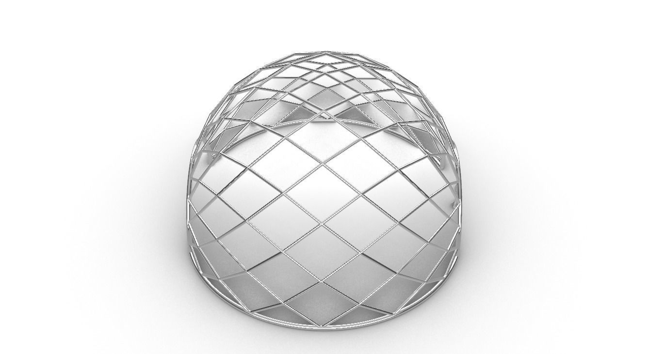 Diagonal Wireframe Dome Architectural Stand Alone Structure v2 3D model_62