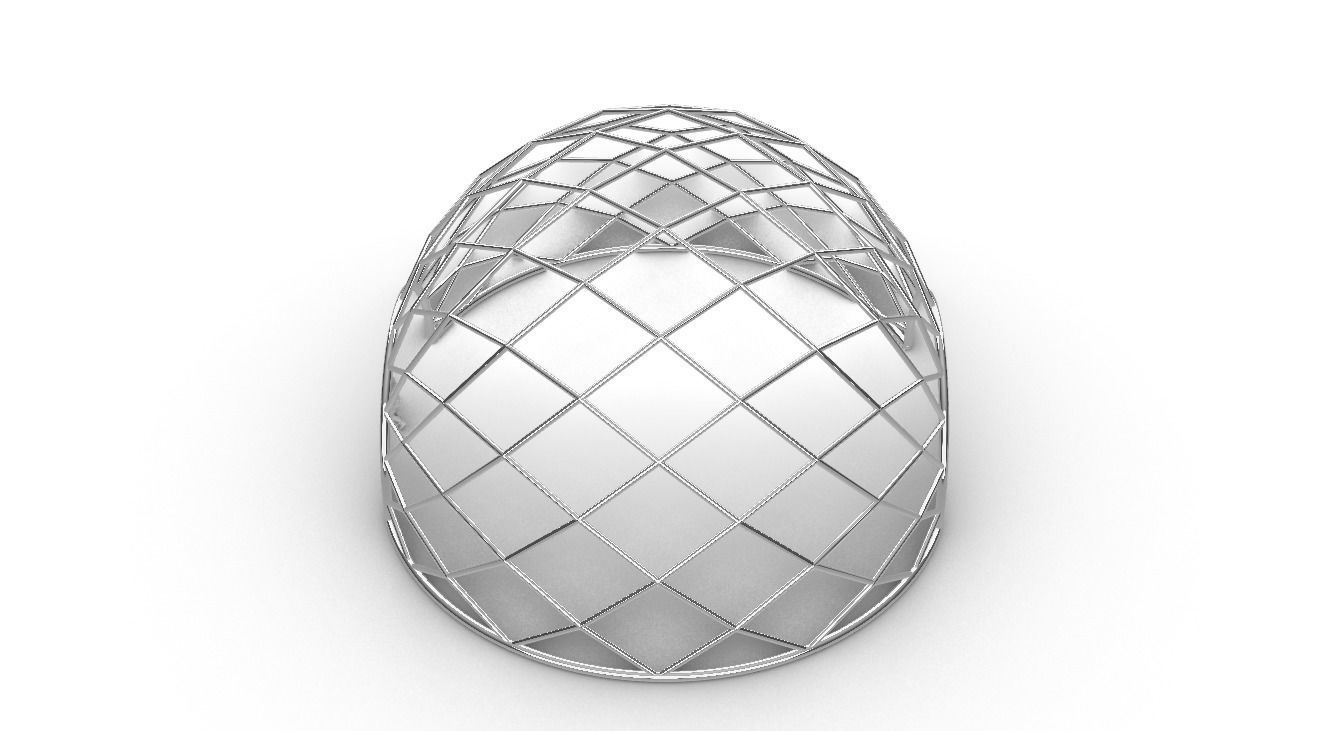 Diagonal Wireframe Dome Architectural Stand Alone Structure v2 3D model_64