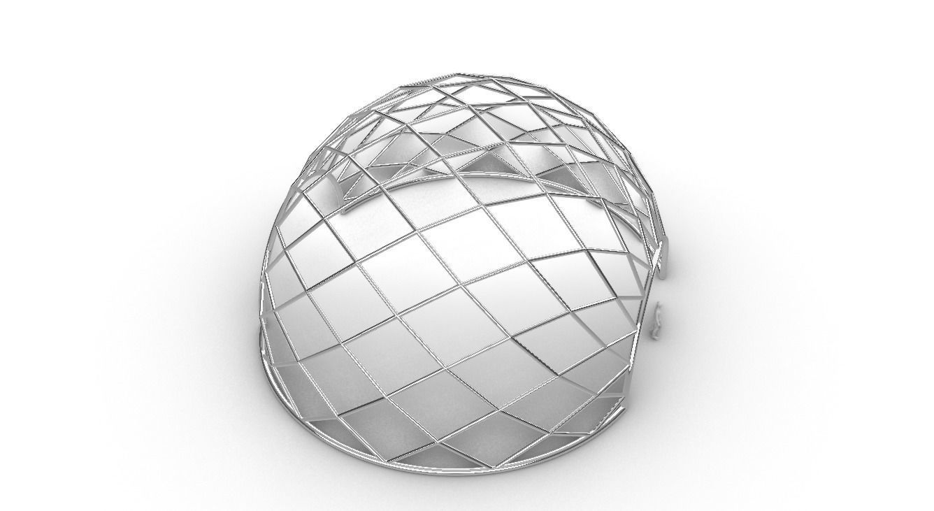 Diagonal Wireframe Dome Architectural Stand Alone Structure v2 3D model_73