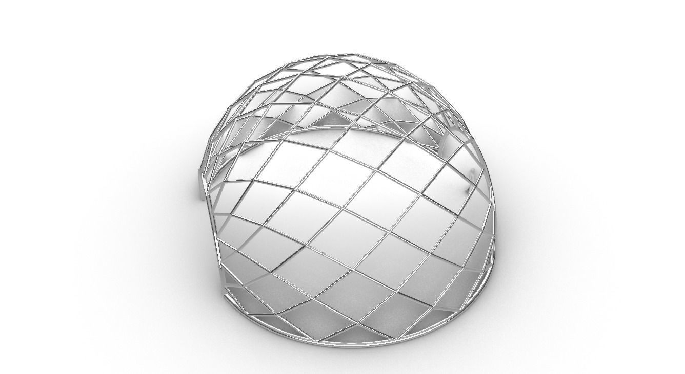 Diagonal Wireframe Dome Architectural Stand Alone Structure v2 3D model_74