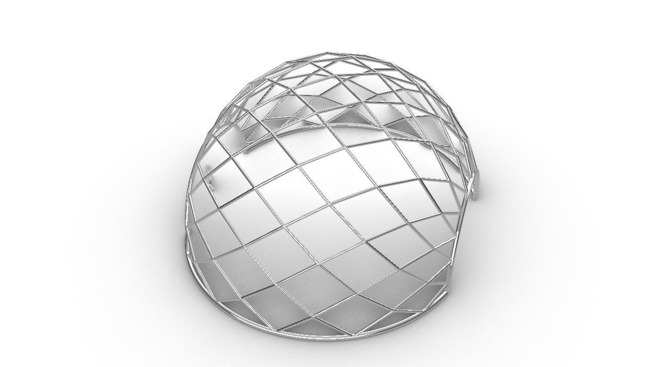 Diagonal Wireframe Dome Architectural Stand Alone Structure v2 3D model_67