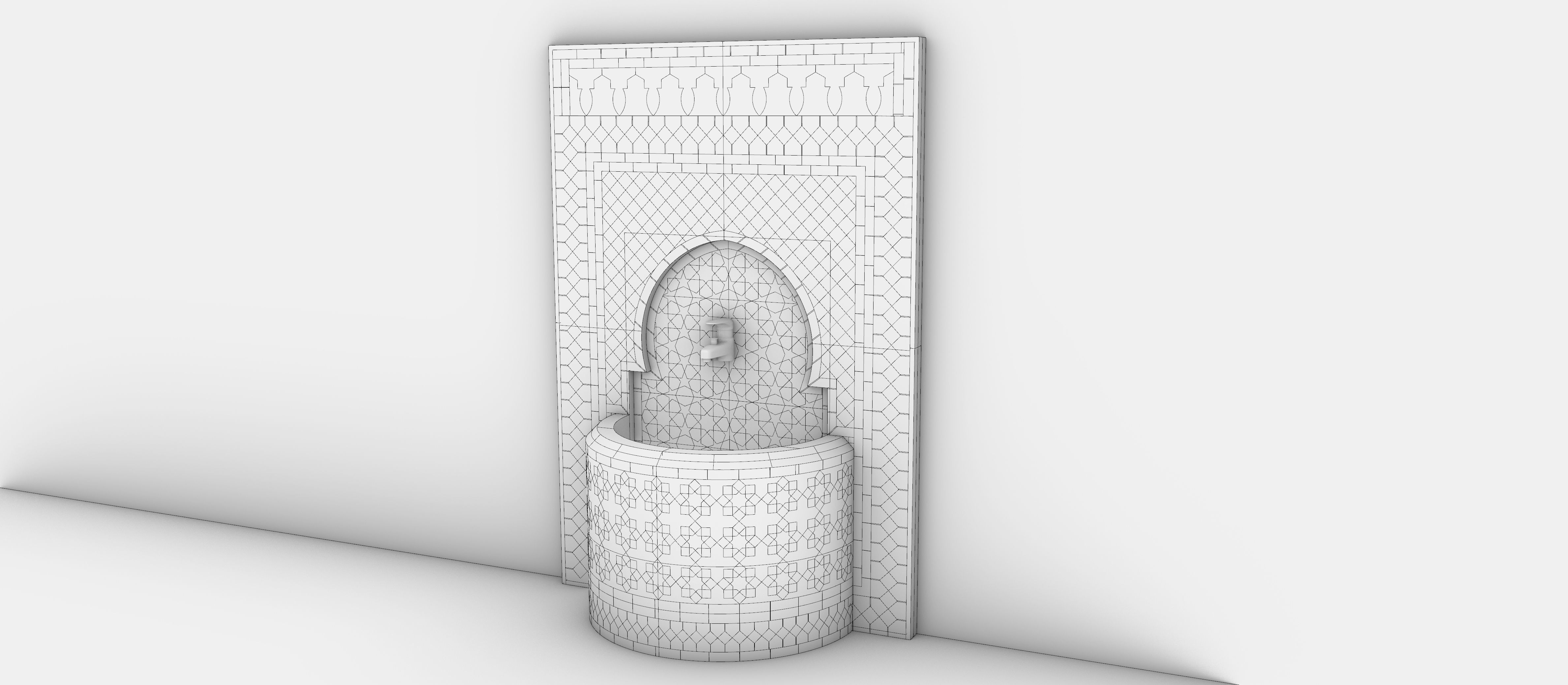 traditional fountain arabic  3D model_6