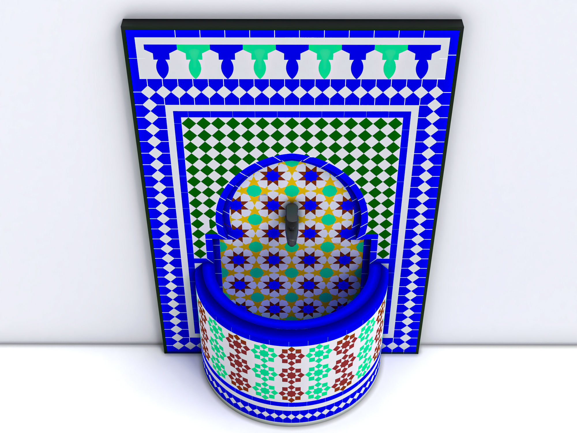 traditional fountain arabic  3D model_2