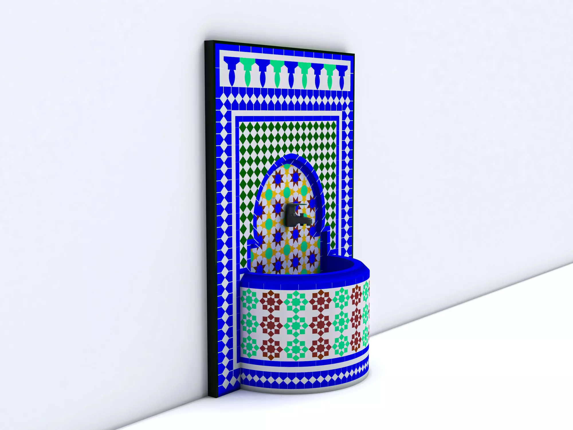 traditional fountain arabic  3D model_0