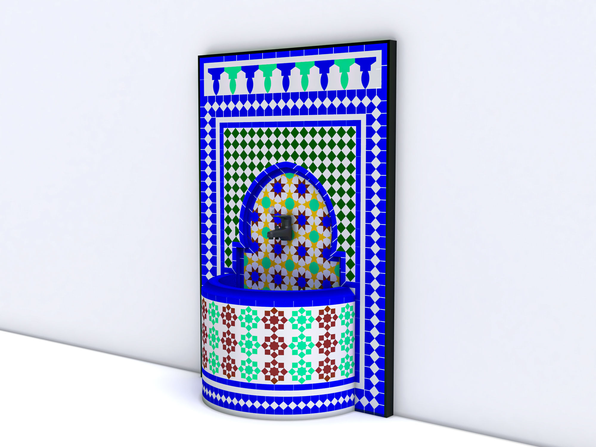 traditional fountain arabic  3D model_4