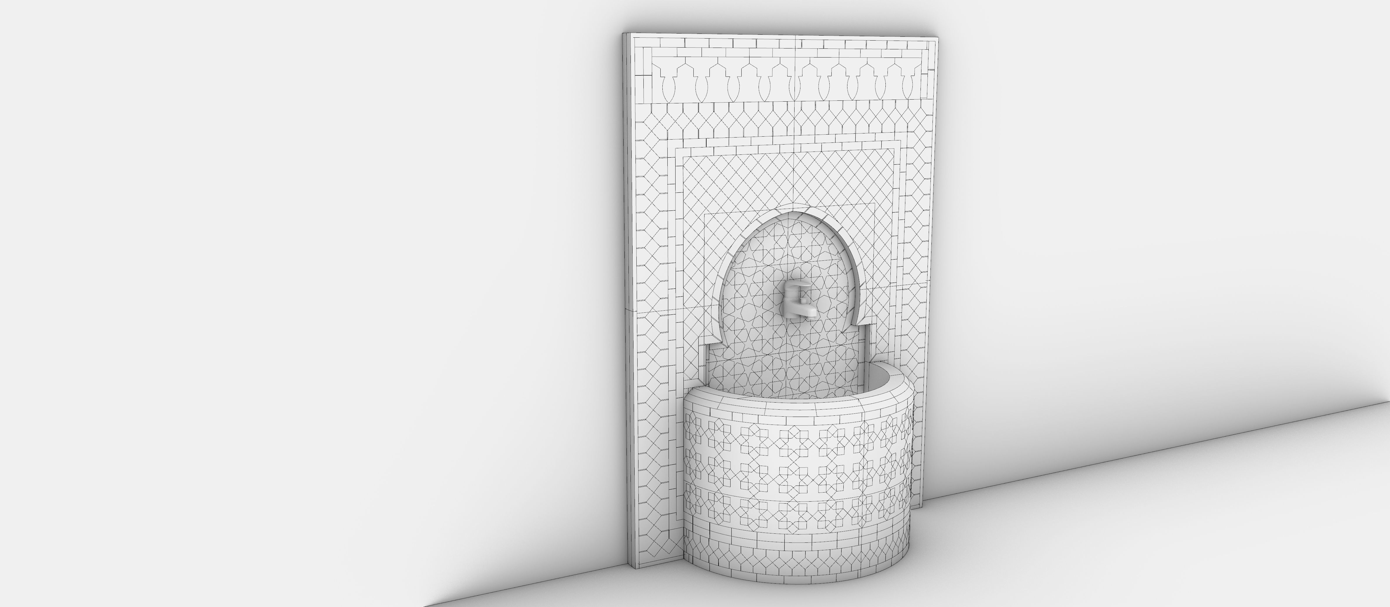 traditional fountain arabic  3D model_7