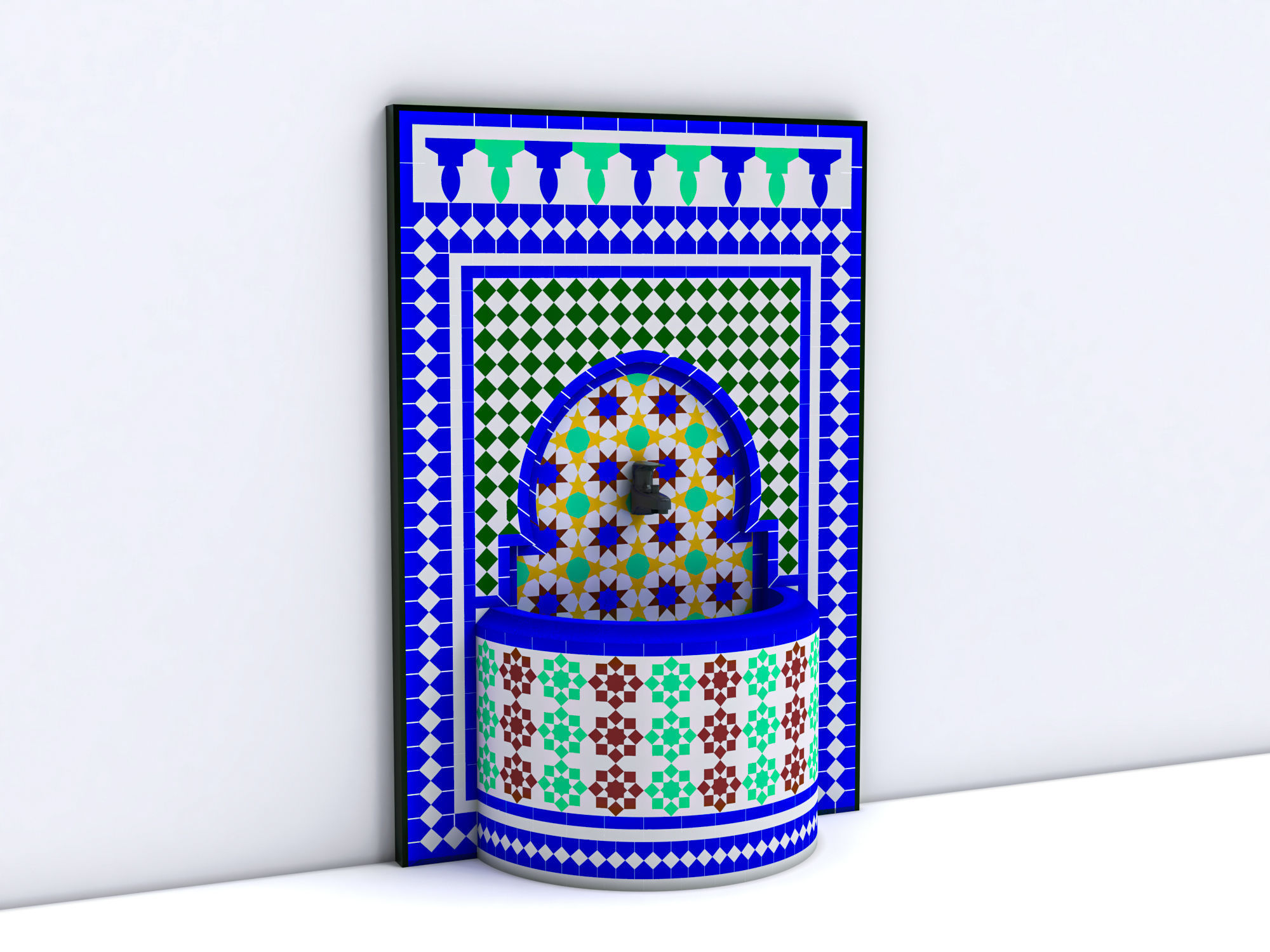 traditional fountain arabic  3D model_3