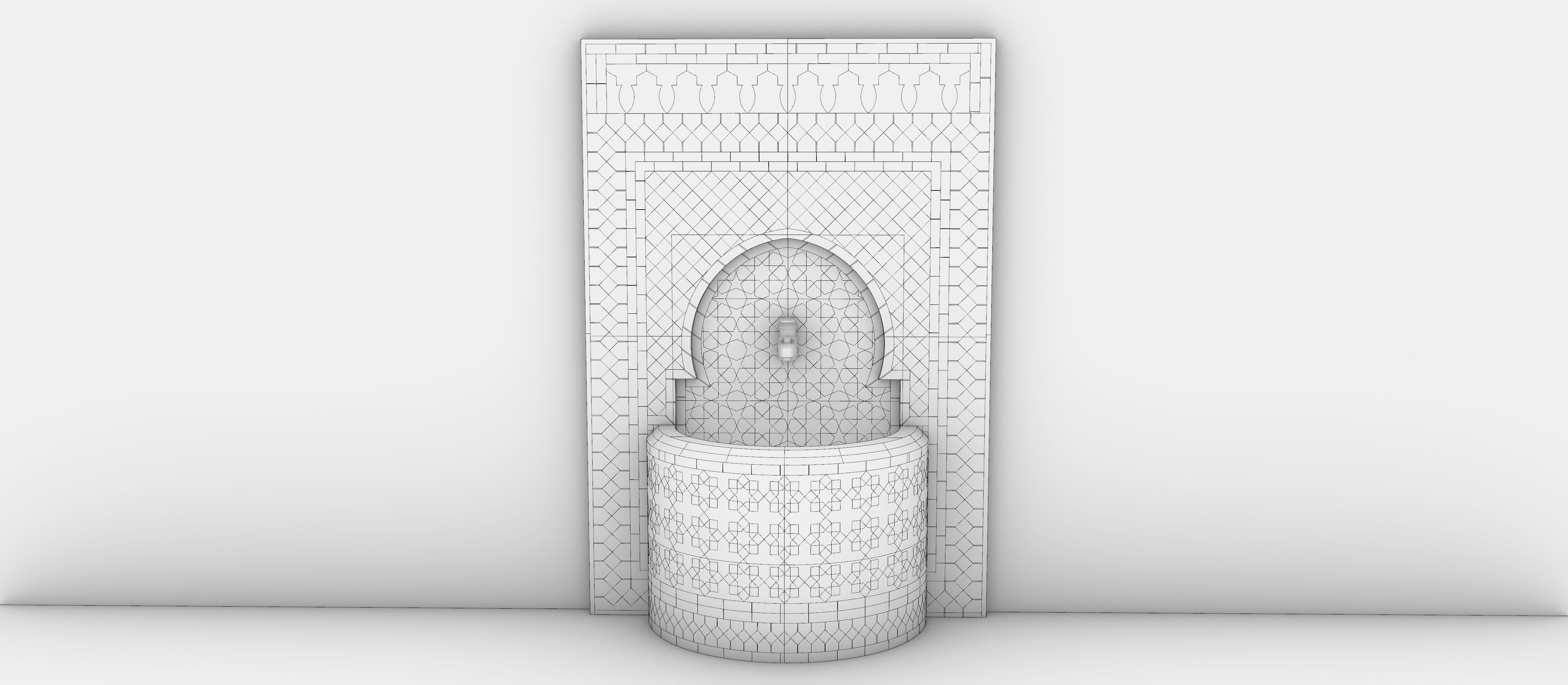 traditional fountain arabic  3D model_8